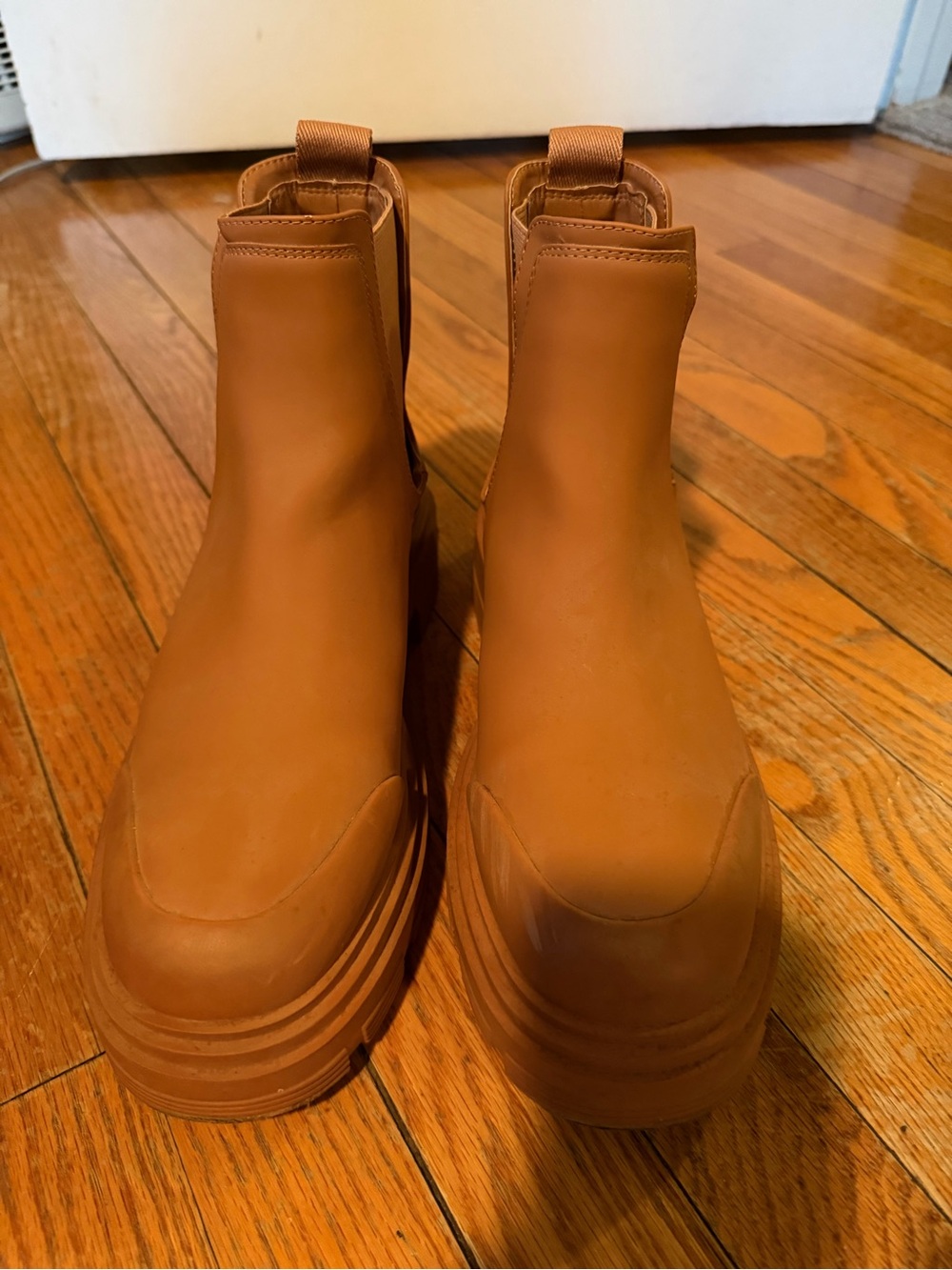 Zara Women's Chelsea rain Boots - Burnt orange